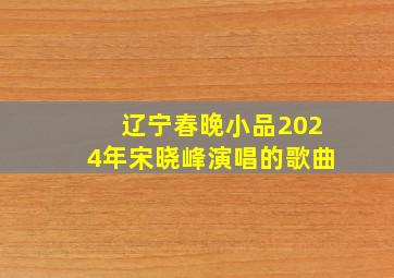 辽宁春晚小品2024年宋晓峰演唱的歌曲