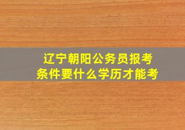 辽宁朝阳公务员报考条件要什么学历才能考