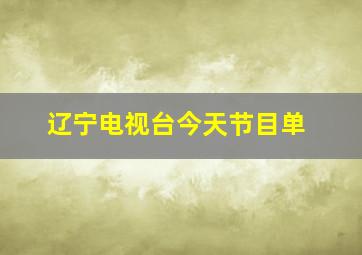 辽宁电视台今天节目单