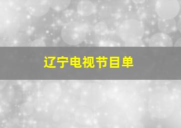 辽宁电视节目单