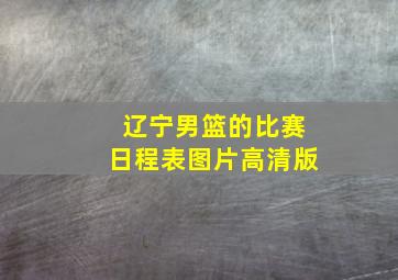 辽宁男篮的比赛日程表图片高清版