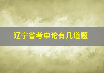 辽宁省考申论有几道题