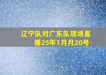 辽宁队对广东队现场直播25年1月月20号