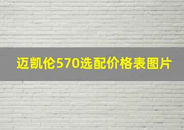 迈凯伦570选配价格表图片