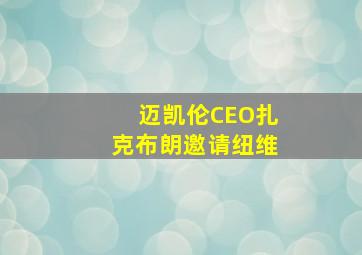 迈凯伦CEO扎克布朗邀请纽维