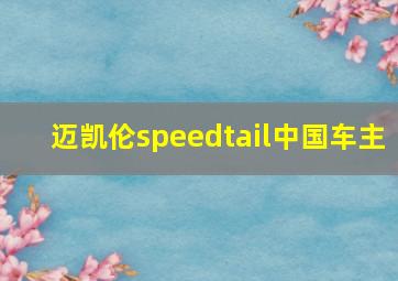 迈凯伦speedtail中国车主