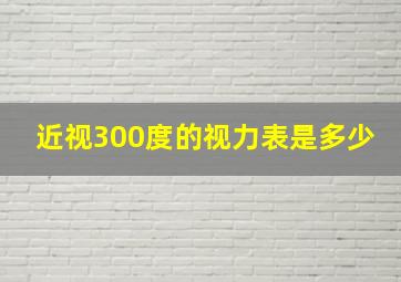 近视300度的视力表是多少