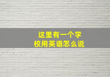 这里有一个学校用英语怎么说