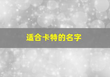 适合卡特的名字