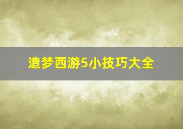 造梦西游5小技巧大全