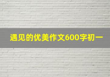 遇见的优美作文600字初一