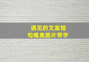 遇见的文案短句唯美图片带字