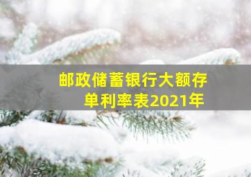 邮政储蓄银行大额存单利率表2021年