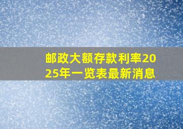 邮政大额存款利率2025年一览表最新消息