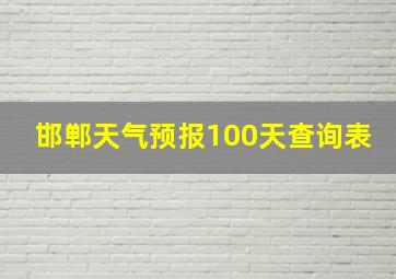 邯郸天气预报100天查询表