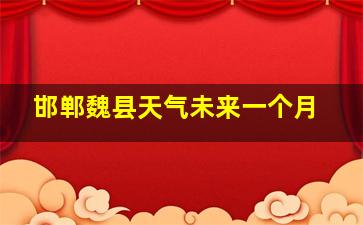 邯郸魏县天气未来一个月