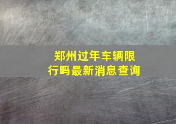 郑州过年车辆限行吗最新消息查询