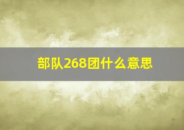 部队268团什么意思