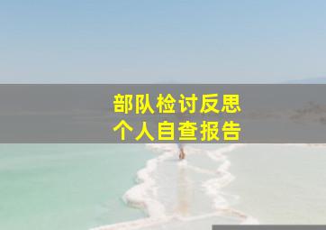 部队检讨反思个人自查报告