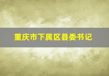 重庆市下属区县委书记