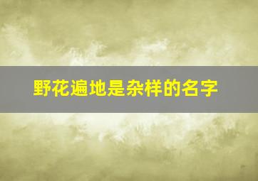 野花遍地是杂样的名字