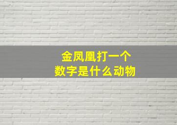 金凤凰打一个数字是什么动物