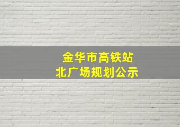 金华市高铁站北广场规划公示