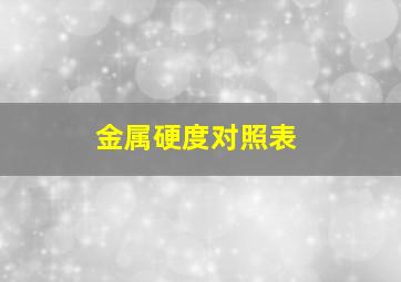 金属硬度对照表