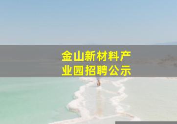 金山新材料产业园招聘公示