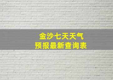 金沙七天天气预报最新查询表