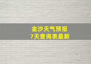 金沙天气预报7天查询表最新