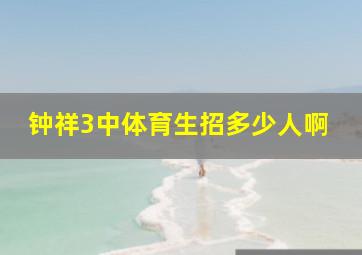 钟祥3中体育生招多少人啊