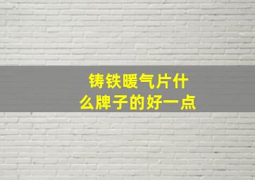 铸铁暖气片什么牌子的好一点