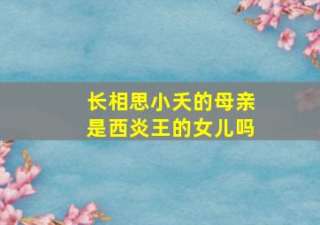 长相思小夭的母亲是西炎王的女儿吗