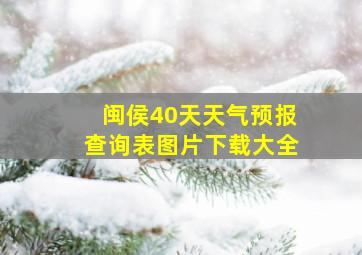 闽侯40天天气预报查询表图片下载大全