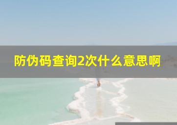 防伪码查询2次什么意思啊