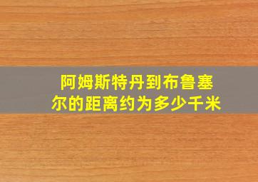 阿姆斯特丹到布鲁塞尔的距离约为多少千米