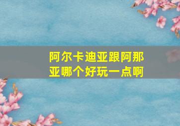 阿尔卡迪亚跟阿那亚哪个好玩一点啊