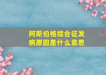 阿斯伯格综合征发病原因是什么意思