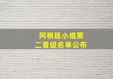 阿根廷小组第二晋级名单公布