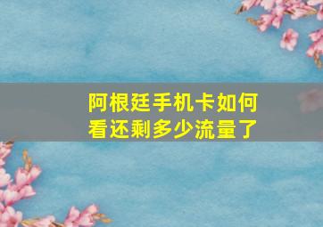 阿根廷手机卡如何看还剩多少流量了