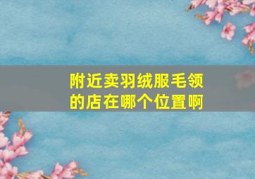 附近卖羽绒服毛领的店在哪个位置啊