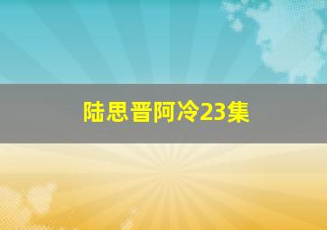 陆思晋阿冷23集