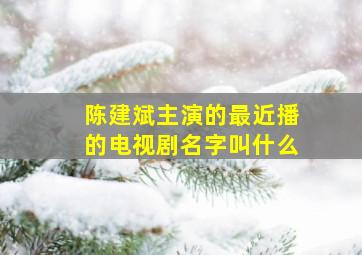 陈建斌主演的最近播的电视剧名字叫什么