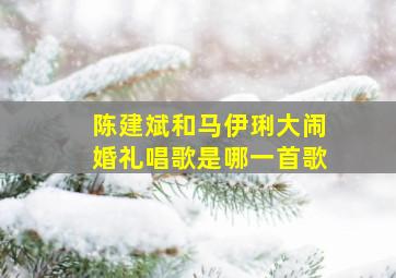 陈建斌和马伊琍大闹婚礼唱歌是哪一首歌