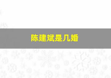 陈建斌是几婚