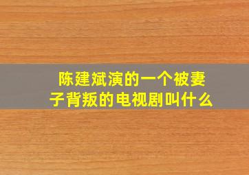 陈建斌演的一个被妻子背叛的电视剧叫什么