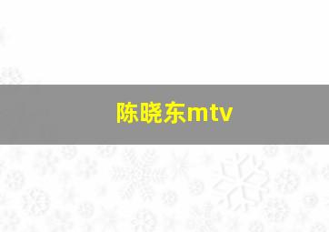 陈晓东mtv