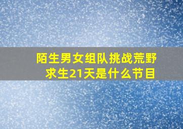 陌生男女组队挑战荒野求生21天是什么节目