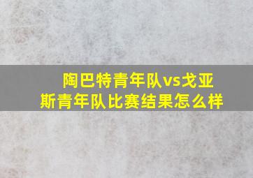 陶巴特青年队vs戈亚斯青年队比赛结果怎么样